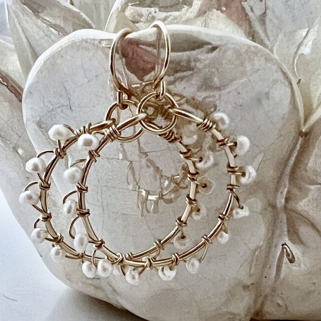 Tahiti Studded Pearl Hoops