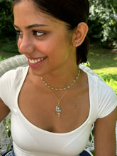 Aqua Chalcedony Coin Necklace