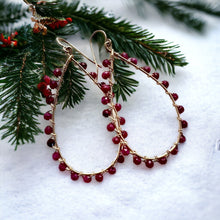 Studded Teardrop Hoop Earrings