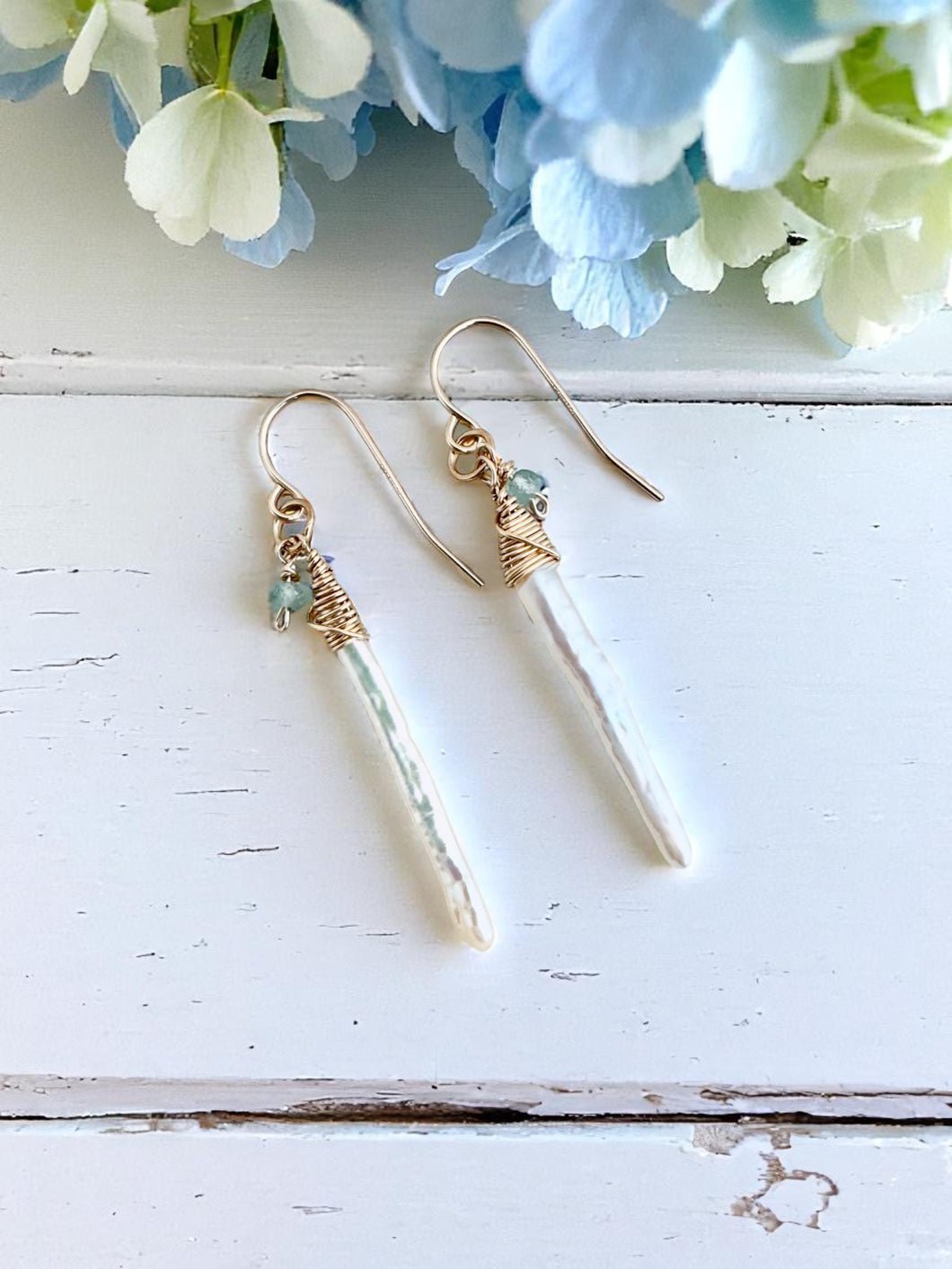 Phuket Stick Pearl Accent Earrings
