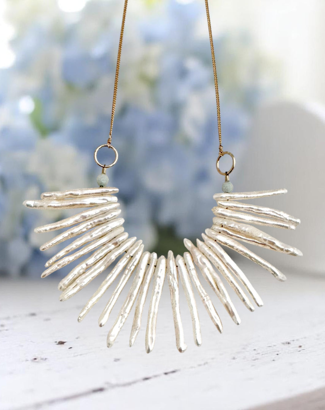 Phuket Stick Pearl Bib Necklace