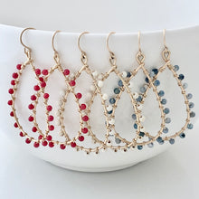 Studded Teardrop Hoop Earrings
