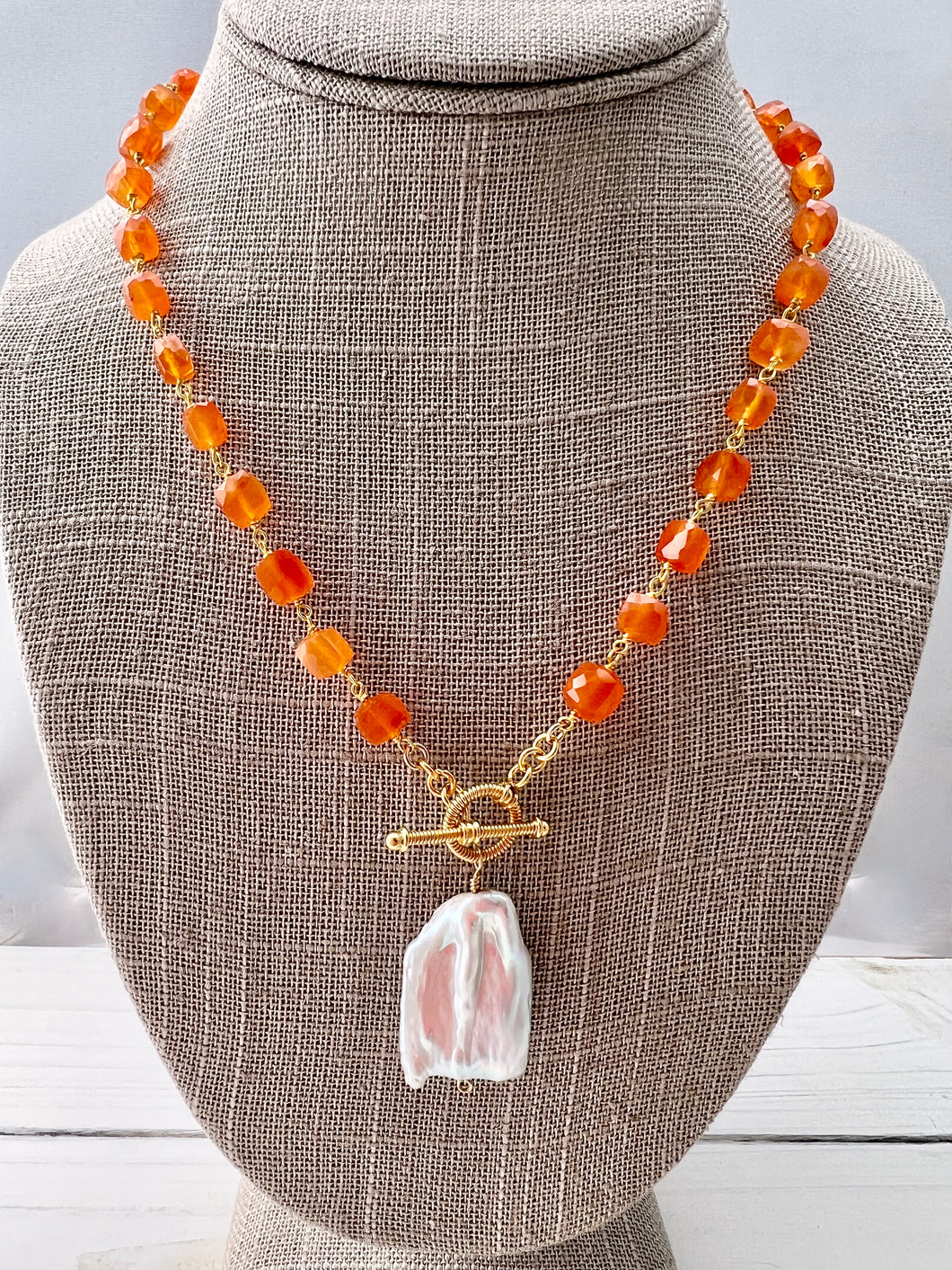 Carnelian Toggle Necklace