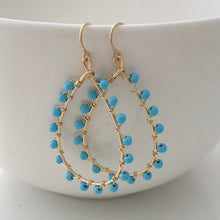 Studded Teardrop Hoop Earrings