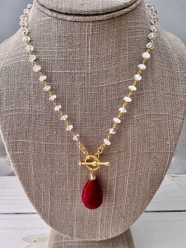 Ruby Moon Toggle Necklace