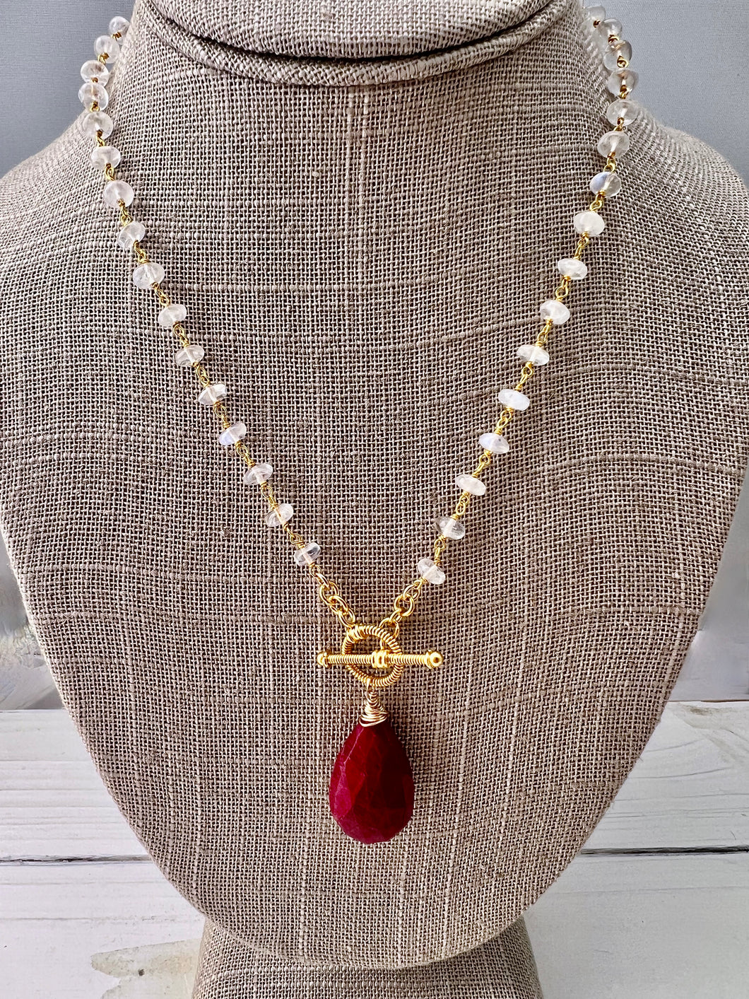 Ruby Moon Toggle Necklace