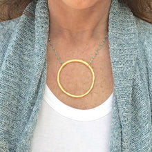 Large Organic Circle Necklace - Matte Gold