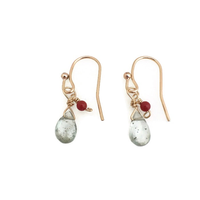 Tiny Moss Aqua Earrings