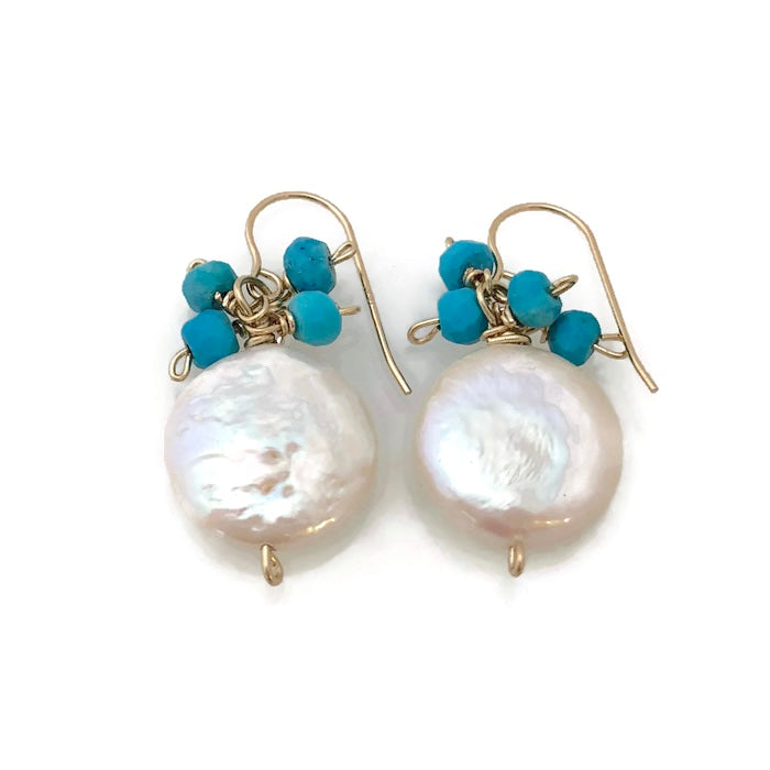Tahiti Coin Pearl Earrings