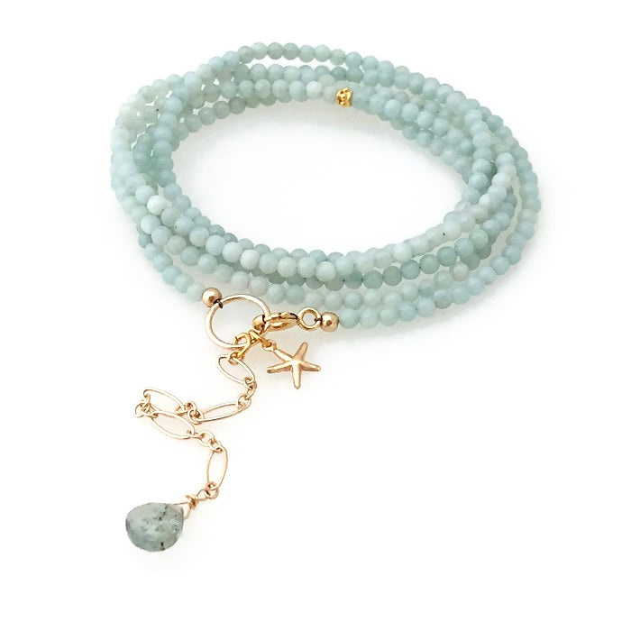 Nassau Gemstone Wrap Bracelet - Two in One (Amazonite)