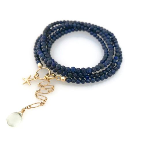 St. Lucia Gemstone Wrap Bracelet - Two in One