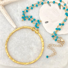 Large Organic Circle Necklace - Matte Gold