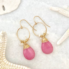 Capri Bougainvillea Hoop Earrings
