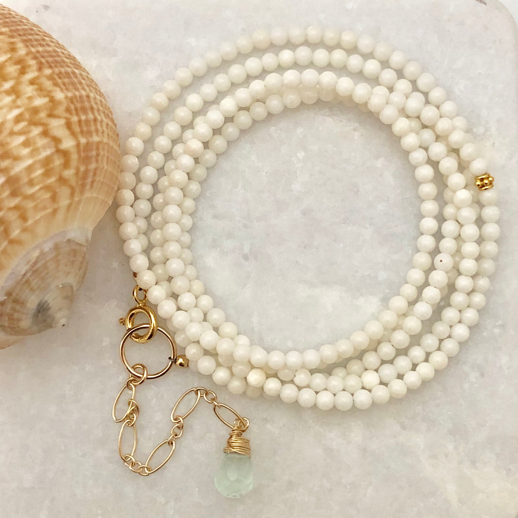 Nassau Gemstone Wrap ~ Two in One (white coral)