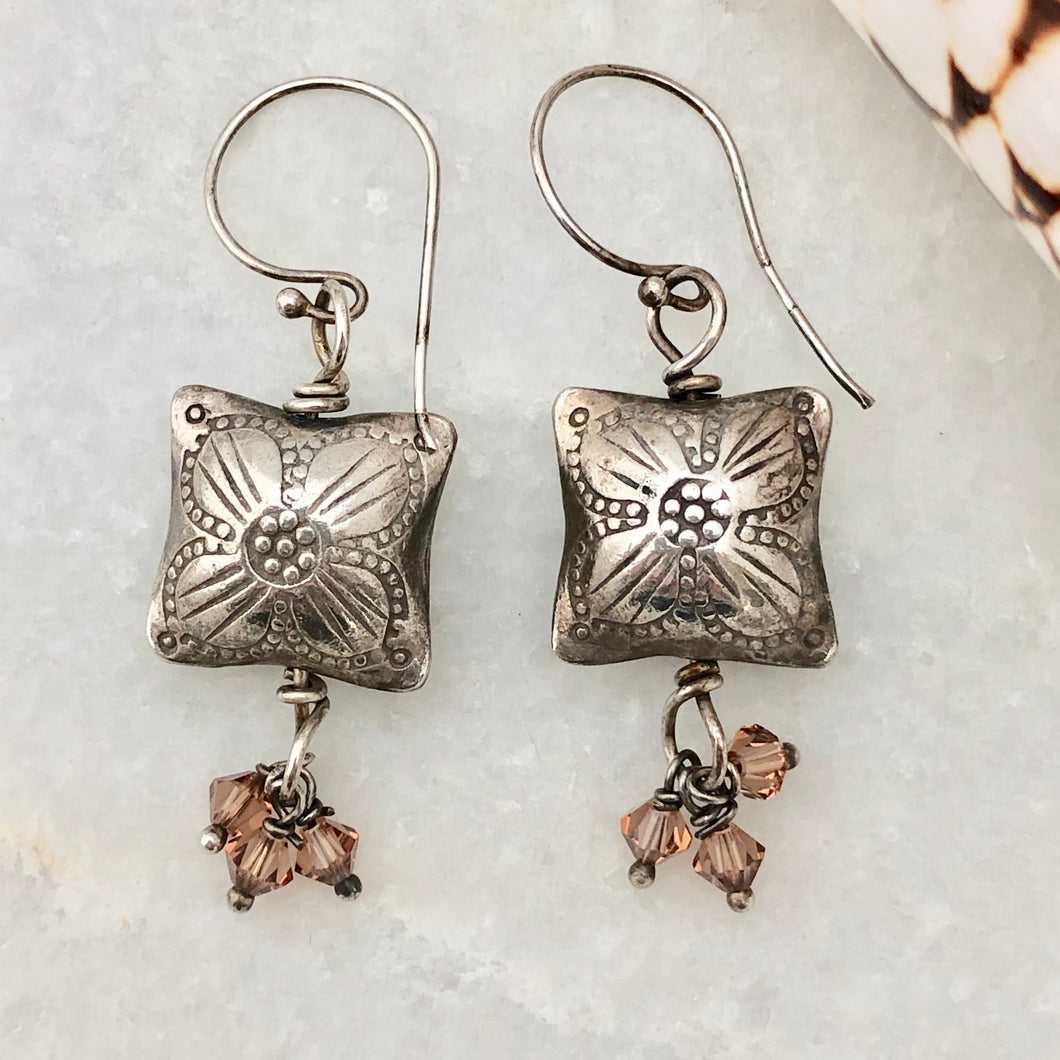 Thai Silver Square Earrings