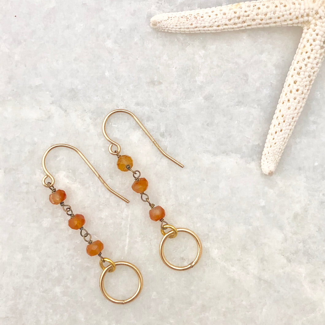 Compass Earrings ~ carnelian