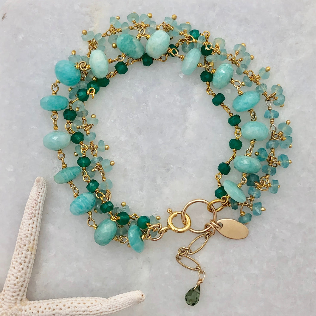 Triple Gemstone Bracelet ~ Amazonite