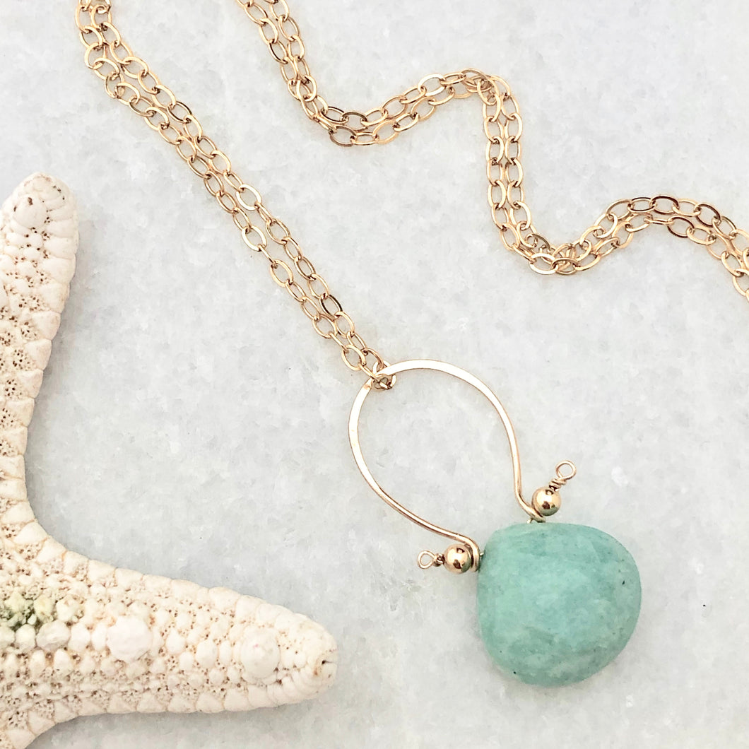 Santorini Necklace ~ Amazonite