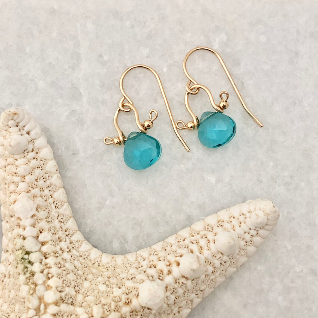 Santorini Earrings ~ London blue quartz