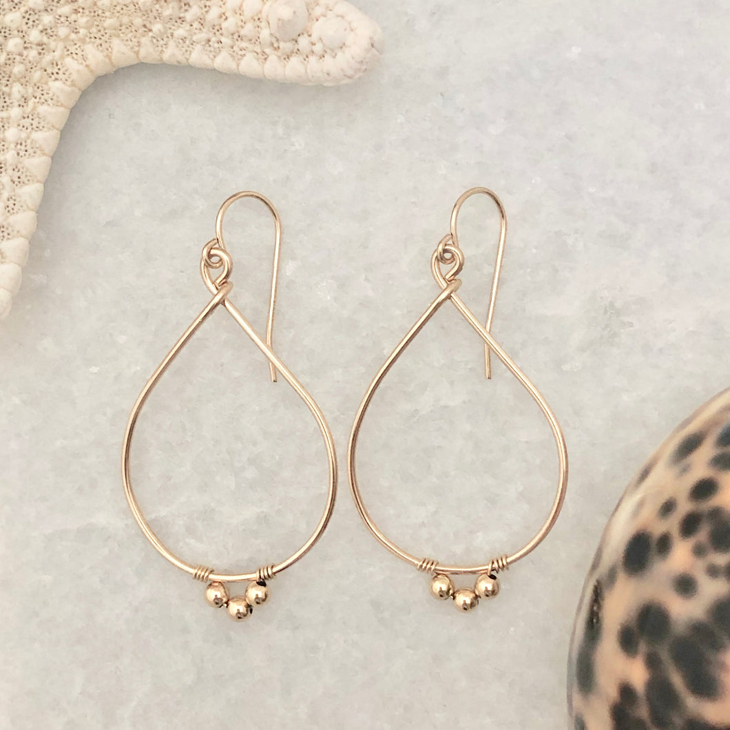 Golden Teardrop Hoop Earrings