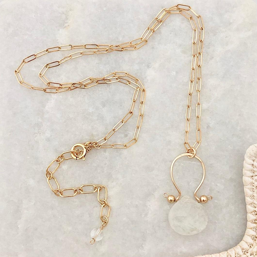 Santorini Necklace ~ moonstone