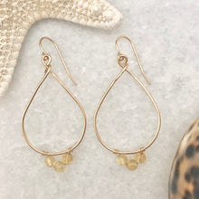 Birthstone Teardrop Hoop Earrings