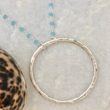 Large Organic Circle Necklace - Antique Silver