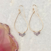 Birthstone Teardrop Hoop Earrings