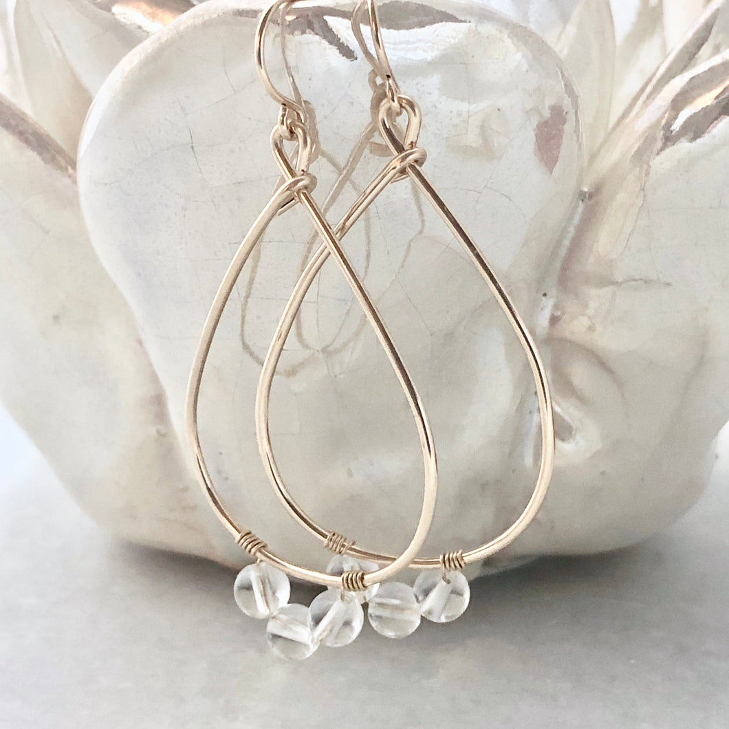 Birthstone Teardrop Hoop Earrings