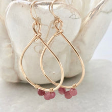 Birthstone Teardrop Hoop Earrings