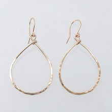 Hammered Golden Teardrop Hoops