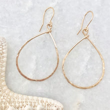 Hammered Golden Teardrop Hoops