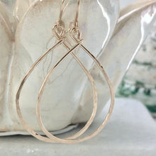 Hammered Golden Teardrop Hoops