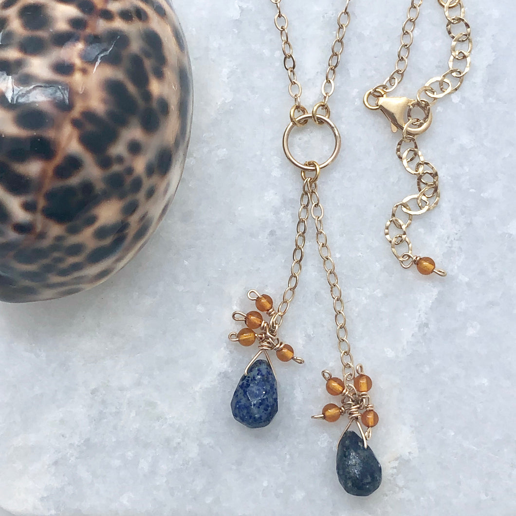 Lapis & Amber Tango Necklace