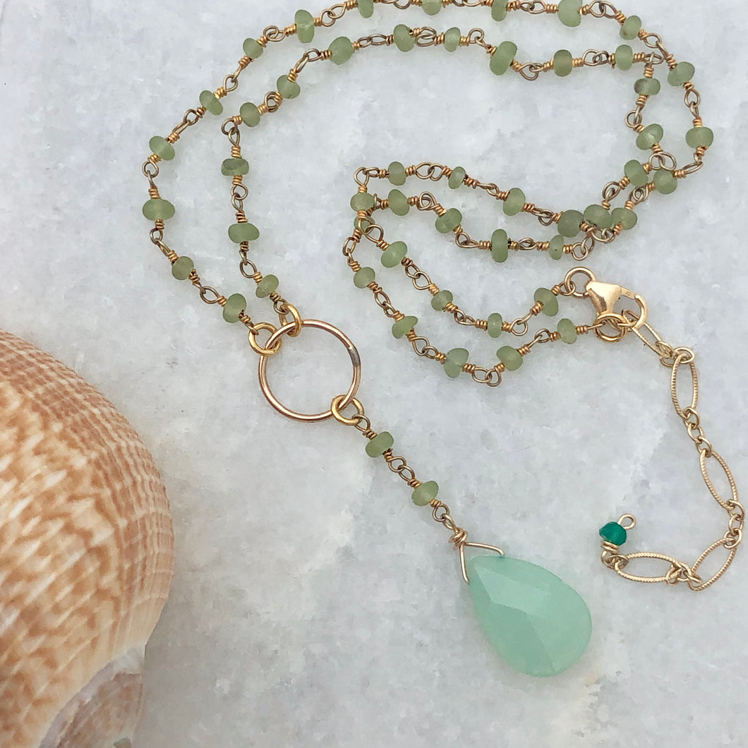 Sea Foam Y Necklace