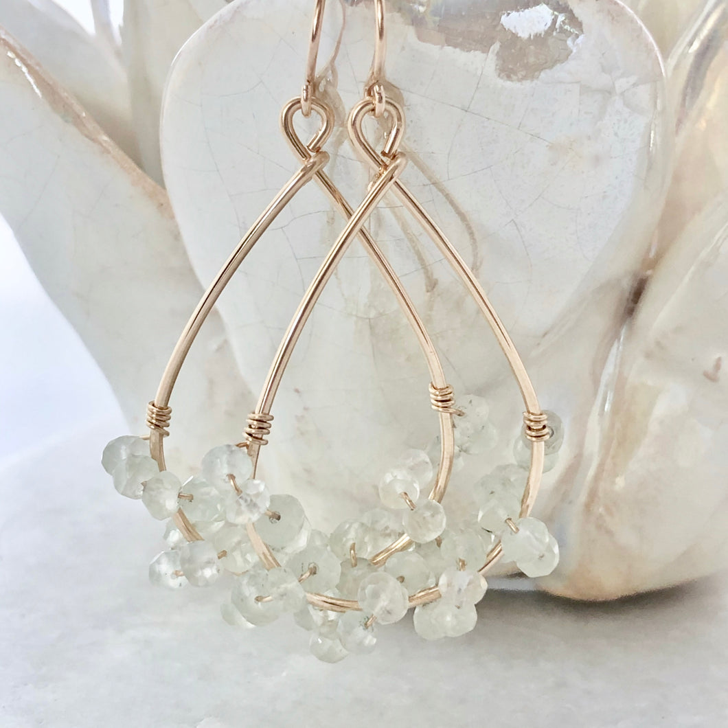 Spring Lake Hoop Earrings ~ green amethyst