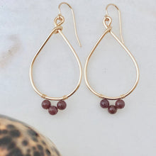 Birthstone Teardrop Hoop Earrings