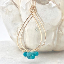 Birthstone Teardrop Hoop Earrings
