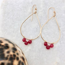 Birthstone Teardrop Hoop Earrings