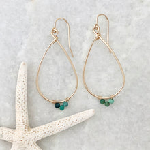Large Gemstone Teardrop Hoop Earrings