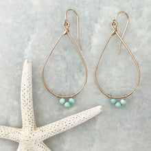 Large Gemstone Teardrop Hoop Earrings