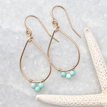 Small Gemstone Teardrop Hoop Earrings