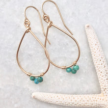 Small Gemstone Teardrop Hoop Earrings