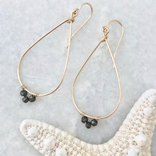 Large Gemstone Teardrop Hoop Earrings