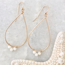 Large Gemstone Teardrop Hoop Earrings