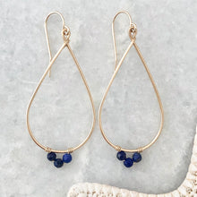 Large Gemstone Teardrop Hoop Earrings