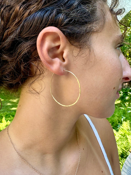 Hammered Hoop Earrings