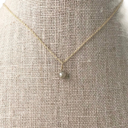 Raw Diamond Necklace-champagne