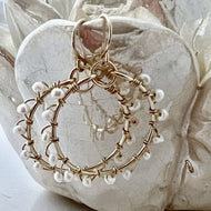 Tahiti Studded Pearl Hoops