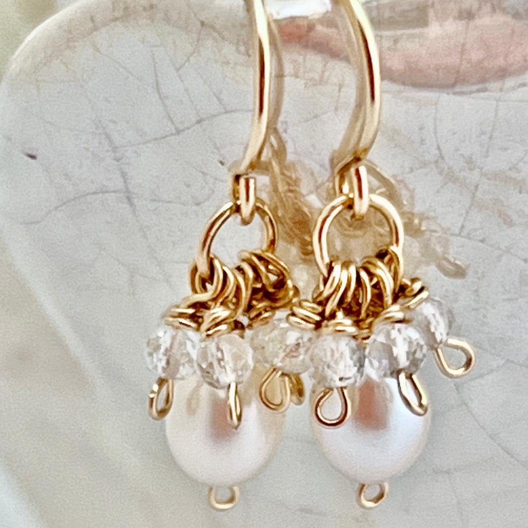 Tahiti Tiny Pearl Cluster Earrings